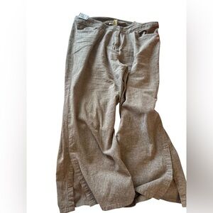 COTTON GINNY
Linen Blend Wide Leg Pants Taupe Brown Summer Resort Wear